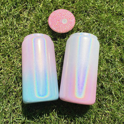 Sublimation Glass Cups 16oz with Bling or Bamboo lid