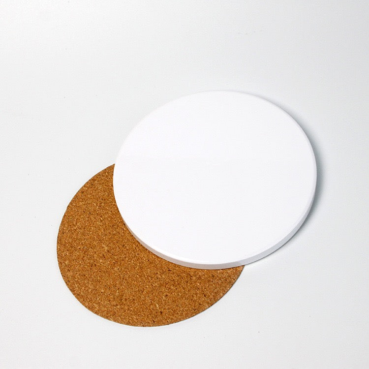 Sublimation Ceramic Coaster with cork