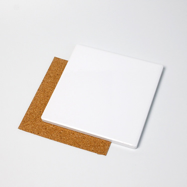 Sublimation Ceramic Coaster with cork