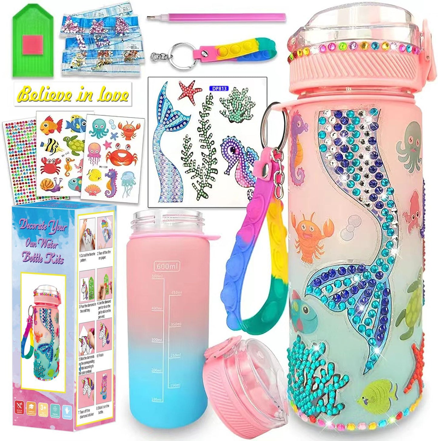 Kids Water bottles kit 600 ml DIY