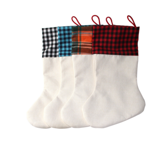 Sublimation Plaid Christmas Stockings